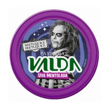 Pastilhas Valda Beetlejuice Sabor Uva Mentolada 50g