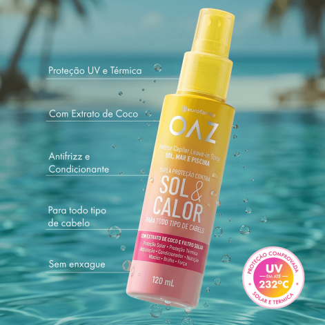 OAZ Protetor Capilar Leave-In Creme 120ml Sol e Calor OAZ Protetor Capilar Leave-In Creme 120ml Sol e Calor