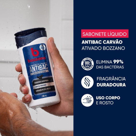 Sabonete Líquido Bozzano Antibac Carvão Ativado 240ml Sabonete Líquido Bozzano Antibac Carvão Ativado 240ml