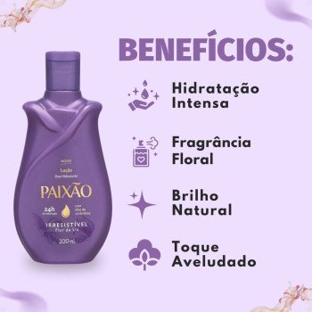 Loção Corporal Deo Hidratante Paixão Irresistível Flor de Lís 200ml