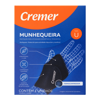 Munhequeira Preta Cremer Tamanho Único 1 Unidade