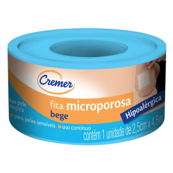 Fita Microporosa Cremer Bege 2,5cmx4,5m Cremer 1 Unidade