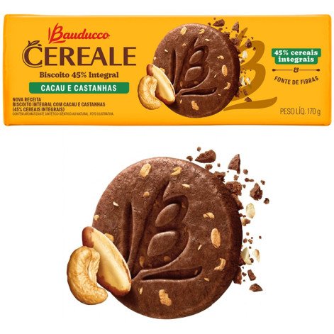 Biscoito Bauducco Cacau e Castanha Integral 170g