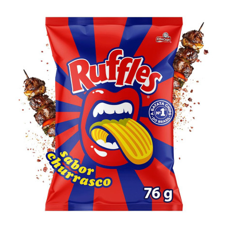Batata Frita Ondulada Churrasco Elma Chips Ruffles  76g