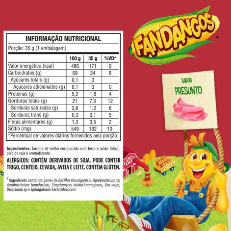 Salgadinho Fandangos Sabor Presunto 35g