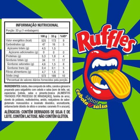 Batata Ruffles Elma Chips Cebola e Salsa 33g