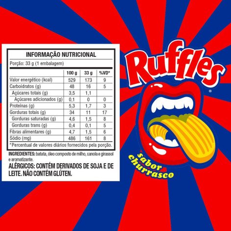 Batata Frita Ondulada Elma Chips Ruffles Churrasco 33g