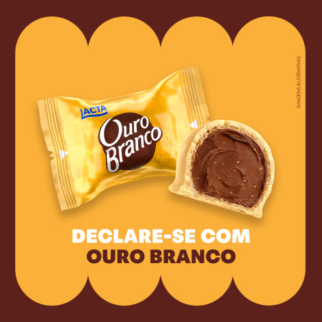 Wafer Recheado Ouro Branco Sabor Chocolate Branco 20g Wafer Recheado Ouro Branco Sabor Chocolate Branco 20g