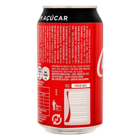 Refrigerante Coca Cola Zero Lata 350ML Refrigerante Coca Cola Zero Lata 350ML