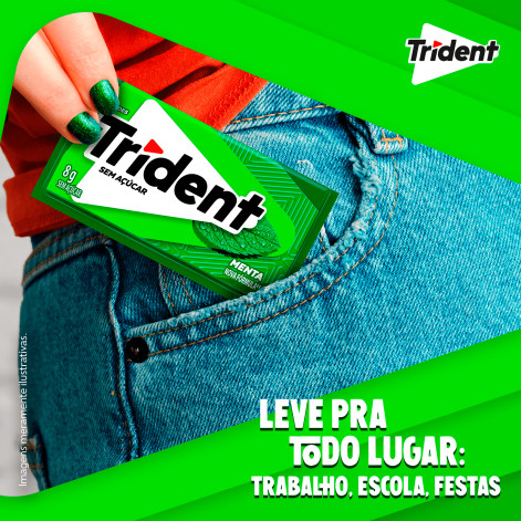 Goma de Mascar Trident Menta Sem Açúcar 8g Goma de Mascar Trident Menta Sem Açúcar 8g