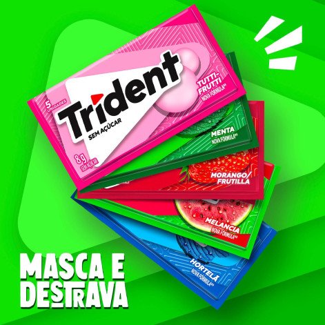 Goma de Mascar Trident Tutti-Frutti Sem Açúcar 8g Goma de Mascar Trident Tutti-Frutti Sem Açúcar 8g