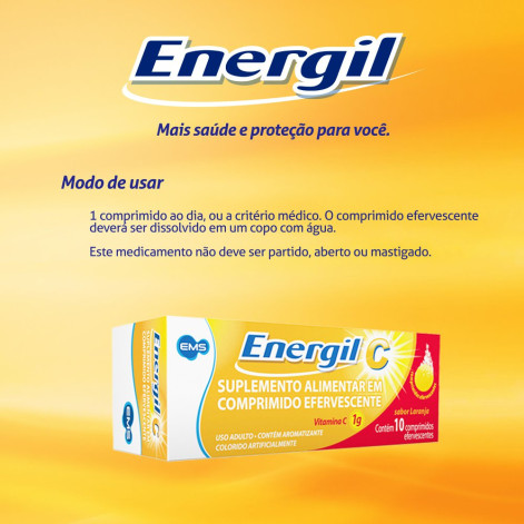 Energil C 1G - 10 Comprimidos Efervecentes Energil C 1G - 10 Comprimidos Efervecentes