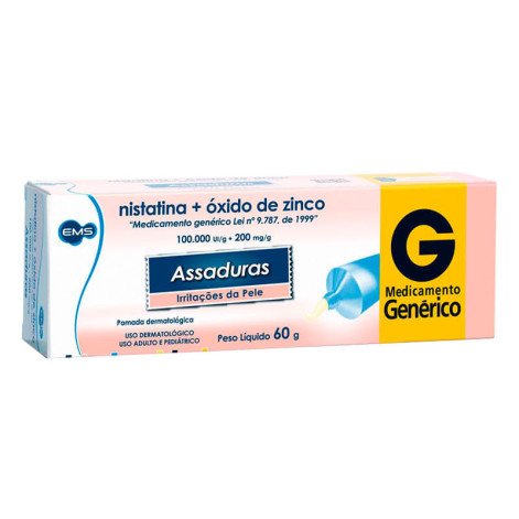 Pomada para Assaduras EMS Nistatina 100000UI/g + Óxido de Zinco 200mg 60g