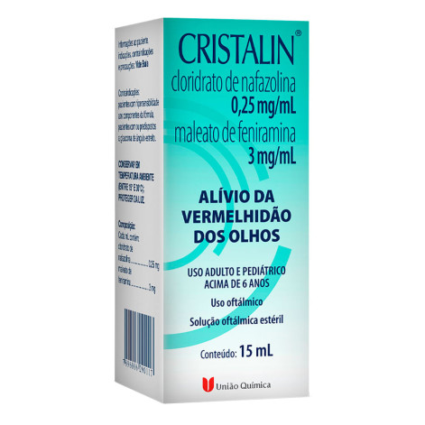 Colírio Antialérgico e Descongestionante Cristalin 0,25mg/ml + 3mg/ml 15ml Colírio Antialérgico e Descongestionante Cristalin 0,25mg/ml + 3mg/ml 15ml