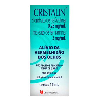 Colírio Antialérgico e Descongestionante Cristalin 0,25mg/ml + 3mg/ml 15ml