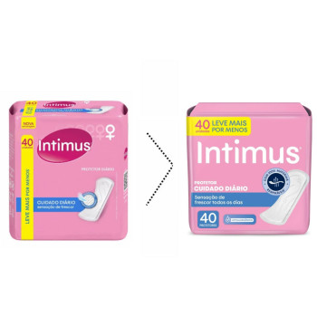 Protetor Diário Intimus Cuidado Diário sem Perfume 40 Unidades