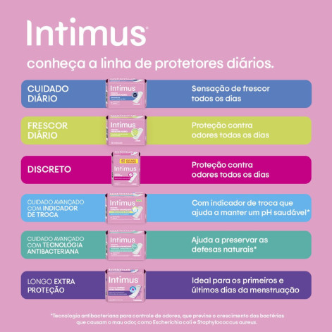 Protetor Diário Intimus Frescor Diário 40 Unidades Protetor Diário Intimus Frescor Diário 40 Unidades