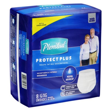 Fralda Plenitud Active Plus Roupa Íntima G/Xg 8 Unidades