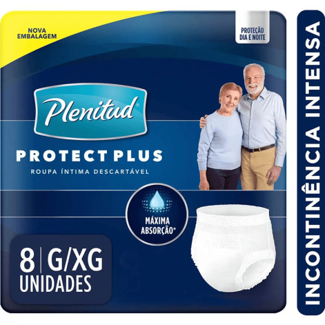 Fralda Plenitud Active Plus Roupa Íntima G/Xg 8 Unidades