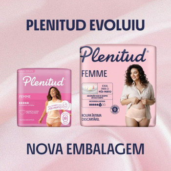 Roupa Íntima Descartável Plenitud Femme Ideal para o Pós-Parto P/M 16 Unidades