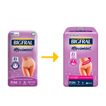 Roupa Íntima Feminina Moviment Bigfral Tamanho P/m 07 Unidades
