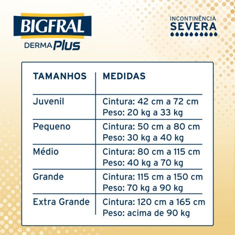 Fralda Adulta Bigfral Derma Plus M Unissex 8 Unidades