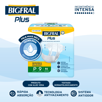 Fralda Adulto Bigfral Plus P Unissex - 9 Unidades