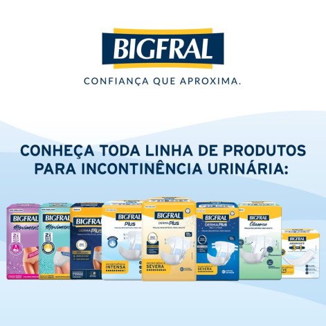 Fralda Geriátrica Bigfral Plus Incontinência Intensa Unissex M 8 Unidades