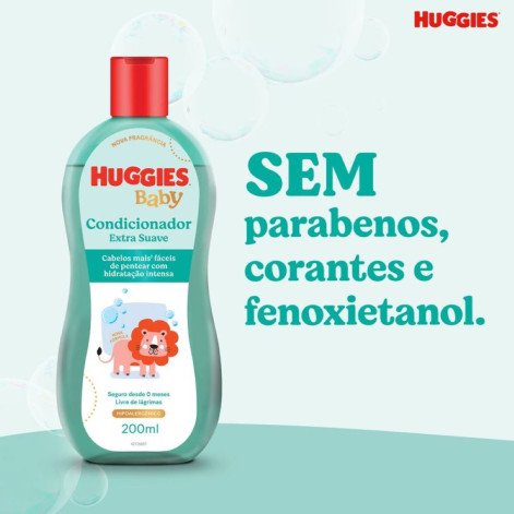 Condicionador Infantil Huggies Extra Suave para Bebê Hipoalergênico 200ml