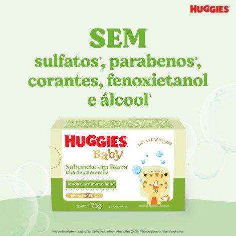 Sabonete em Barra Infantil Huggies Chá de Camomila 75g