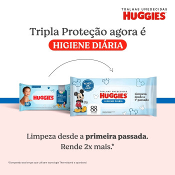 Lenço Umedecido Huggies Disney Baby Tripla Proteção Hipoalergênico sem Álcool Proteção Natural 88 unidades