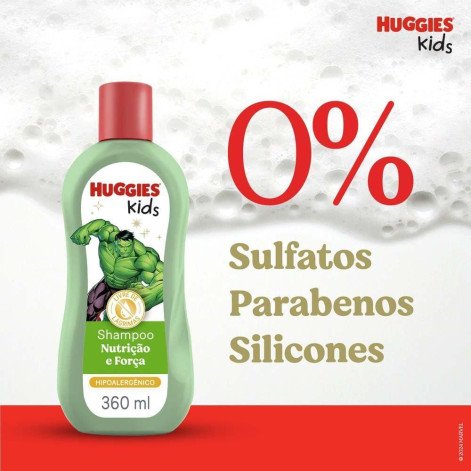 Shampoo Infantil Huggies Kids Nutrição e Força Hulk 360ml Shampoo Infantil Huggies Kids Nutrição e Força Hulk 360ml