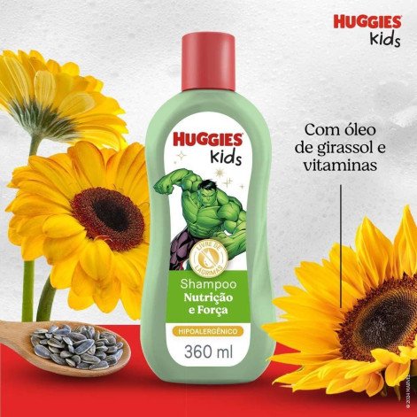 Shampoo Infantil Huggies Kids Nutrição e Força Hulk 360ml Shampoo Infantil Huggies Kids Nutrição e Força Hulk 360ml