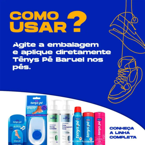 Desodorante Para Os Pés Baruel Tenys Pé Canforado Jato Seco 150ml