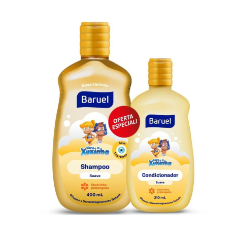 Kit Shampoo Infantil Turma da Xuxinha Suave 400ml 1 Unidade + Condicionador Infantil Turma da Xuxinha Suave 210ml 1 Unidade