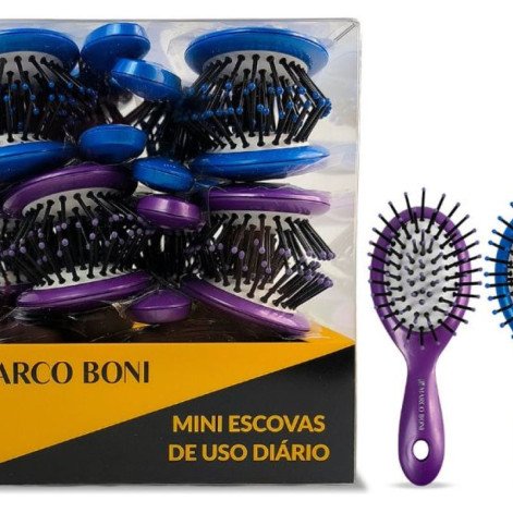 Mini Escova Marco Boni Redonda Almofadada Para Bolsa 1 Unidade Cores Sortidas