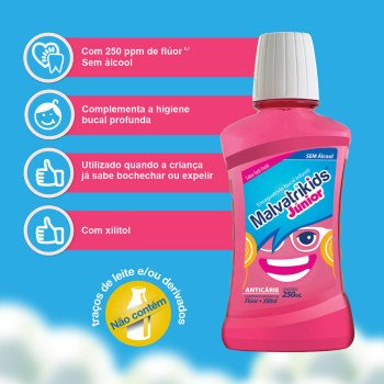 Enxaguante Bucal Malvatrikids Jr 250ml Enxaguante Bucal Malvatrikids Jr 250ml