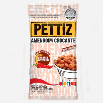 Amendoim Crocante Pettiz Sabor Pimenta Vermelha Com 50G Dori