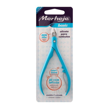 Alicate de Cutícula Merheje Basic Azul com 1 Unidade Alicate de Cutícula Merheje Basic Azul com 1 Unidade