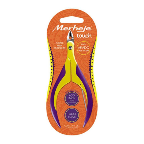 Alicate Cuticulas Merheje Touch Amarelo Violeta