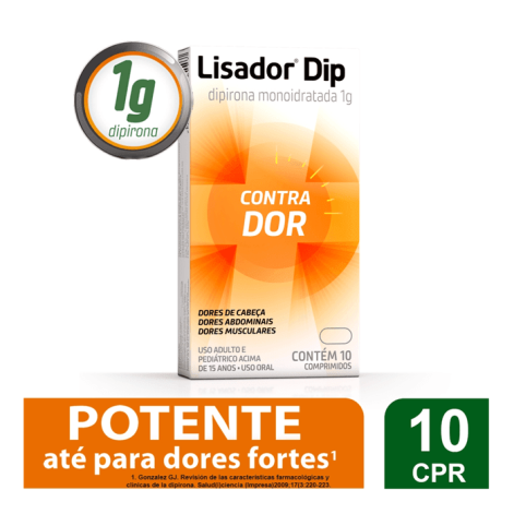 Lisador Dip Dipirona Monoidratada 1g 10 Comprimidos Lisador Dip Dipirona Monoidratada 1g 10 Comprimidos