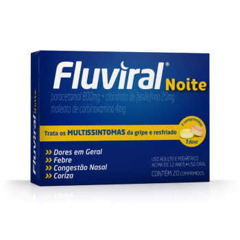 Fluviral Noite 400mg + 20mg + 400mg + 4mg  20 Comprimidos