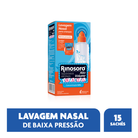 Rinosoro Alto Volume 15 Saches Pó para Solução Nasal Refil