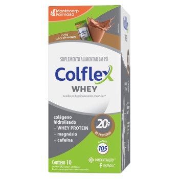 Suplemento Alimentar Colflex Whey Protein Chocolate 10 Sachês