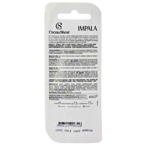 Esmalte Cremoso Vale Cada Mordida Cacau Show Blister Impala 7,5ml