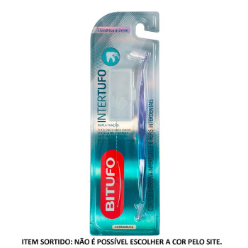Escova de Dente Bitufo Intertufo Cilíndrica Extramacia 1 Unidade + 6 Refis Interdentais