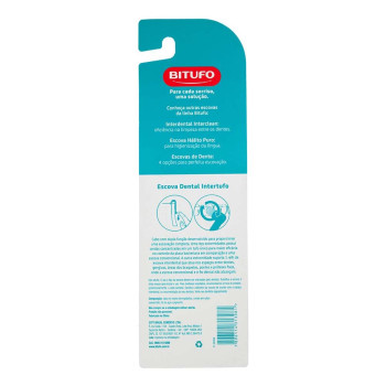 Escova de Dente Bitufo Intertufo Cilíndrica Extramacia 1 Unidade + 6 Refis Interdentais