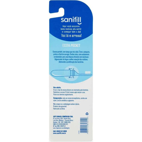Escova Dental Sanifill Pocket Macia Cores Sortidas Escova Dental Sanifill Pocket Macia Cores Sortidas