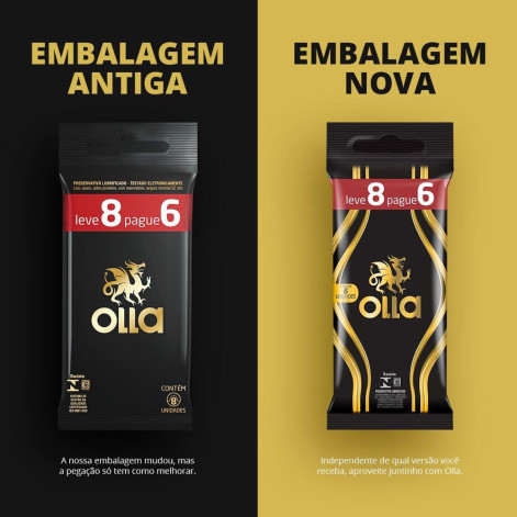 Preservativo Camisinha Olla Lubrificado - Leve 8 Pague 6 Unidades