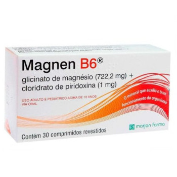 Magnen B6 722,2mg + 1,0mg 30 Comprimidos Revestidos